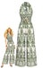 Green 1940s Halter Plants Backless Jumpsuit