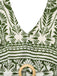Green 1940s Halter Plants Backless Jumpsuit