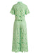 2PCS 1940s Lace Hollow Out Shirt & Wide-Leg Pants