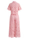 2PCS 1940s Lace Hollow Out Shirt & Wide-Leg Pants