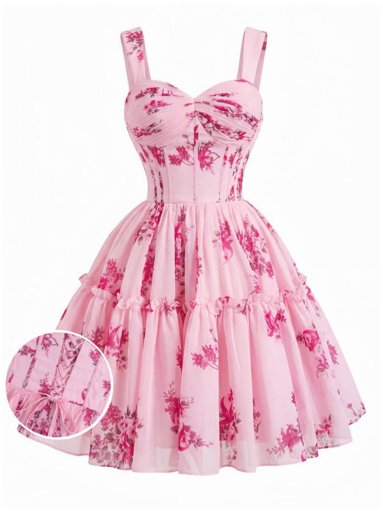 [Pre-Sale] Pink 1950s Floral Vintage Classic Dress