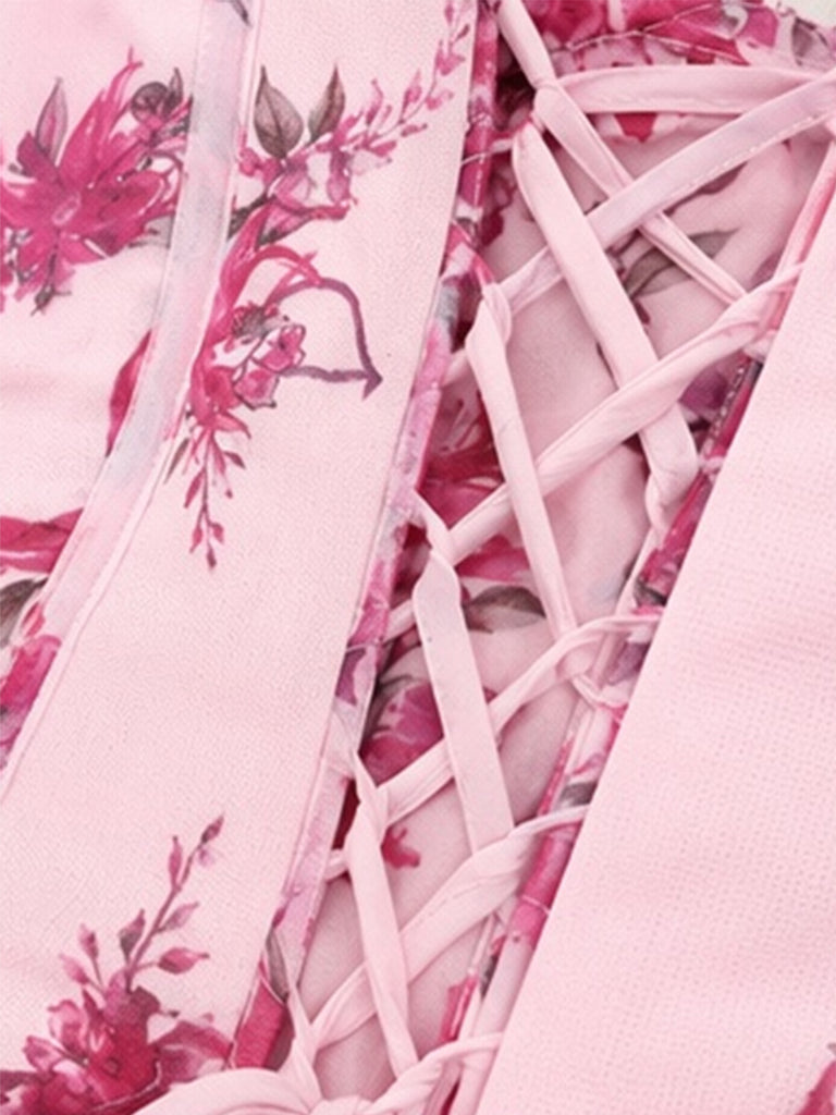 [Pre-Sale] Pink 1950s Floral Vintage Classic Dress 5