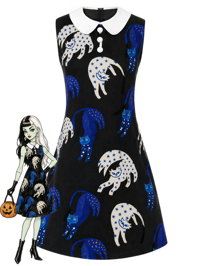 [Pre-Sale] Black 1960s Cat Dress