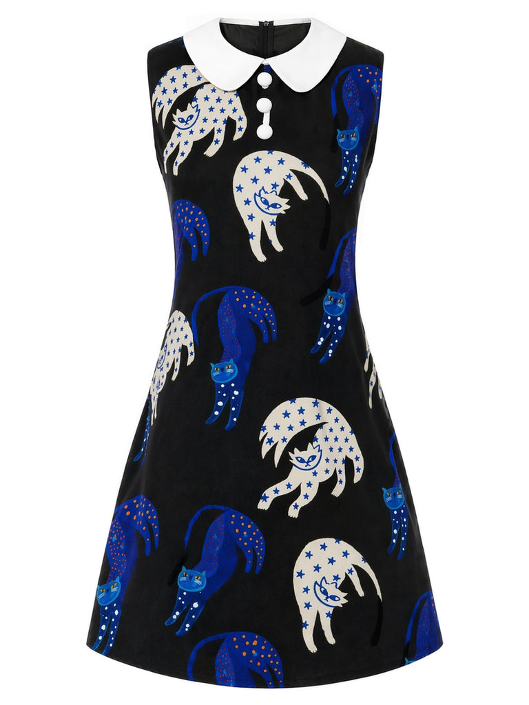 [Pre-Sale] Black 1960s Cat Dress 2