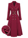[Pre-Sale] Wine Red 1930s Double-Breasted Belted Coat