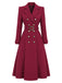 [Pre-Sale] Wine Red 1930s Double-Breasted Belted Coat