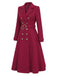 [Pre-Sale] Wine Red 1930s Double-Breasted Belted Coat