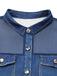 Printed Faux Denim Chiffon V Neck Blouse 5