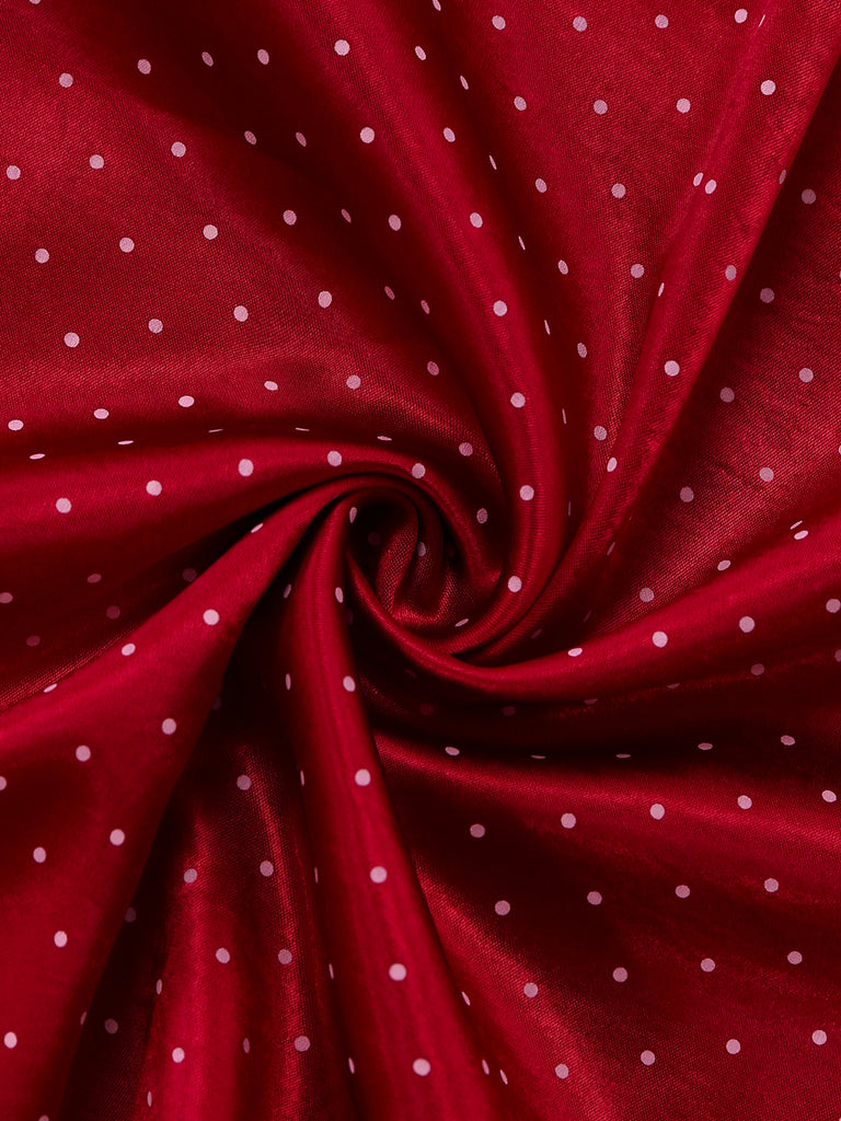 Red 1950s Square Neck Dress 5