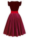 2PCS Red 1950s Square Neck Polka Dots Dress & Apron