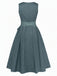 Green 1950s Floral Square Neck Dress 2