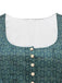 Green 1950s Floral Square Neck Dress 3