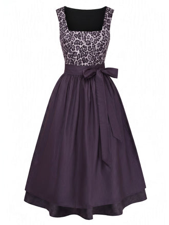 Black 1950s Square Neck Dress