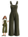 1930s Corduroy Wide Leg Pocket Overalls Jumpsuit