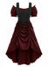 1980s Victorian Corset Lace Up Gothic Maxi Dress