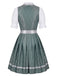 Gray Green 1950s Floral Square Neck Two Piece Set 2