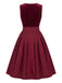 3PCS 1950s Lace Sheer Crop Top & Velvet Dress With Apron