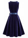 Navy Blue 1950s Square Neck Dress 2