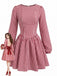 Red 1960s Plaid Bow Dress 1