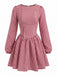 Red 1960s Plaid Bow Dress 2