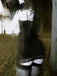 Black 1960s Halloween Gothic Skull Print Lace Cami Dress