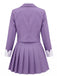 2PCS 1960s Solid Cropped Blazer & Pleated Skirt