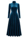 1940s Velvet Puff Sleeve Dress 5