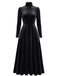 1940s Velvet Puff Sleeve Dress 1