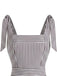 Grey 1940s Stripe Sleeveless Shoulder Tie Waist Wide Leg Jumpsuit