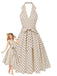[Pre-Sale] 1950s Polka Dot Halter Backless Belted Swing Dress