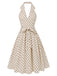 [Pre-Sale] 1950s Polka Dot Halter Backless Belted Swing Dress