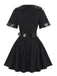Black 1950s Police Officer Costume Mini Dress Set