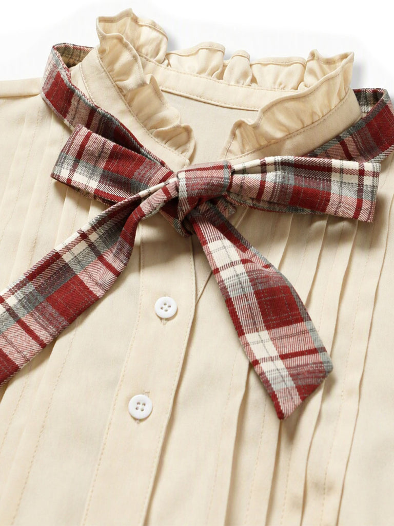 Beige 1970s Long Sleeve Top 11