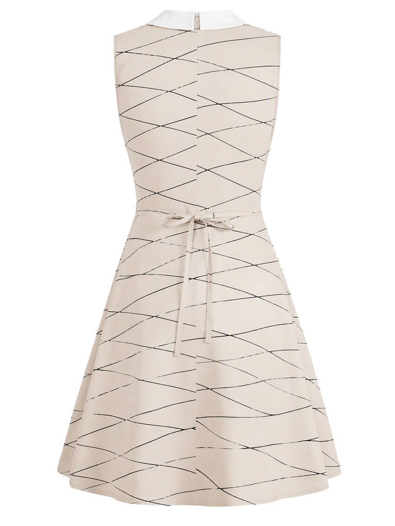 [Pre-Sale] Beige 1960s Halloween Mummy Peter Pan Collar Sleeveless Dress