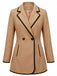 Khaki 1940s Camel Patchwork Lapel Paneled Jacket