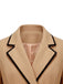 Khaki 1940s Camel Patchwork Lapel Paneled Jacket