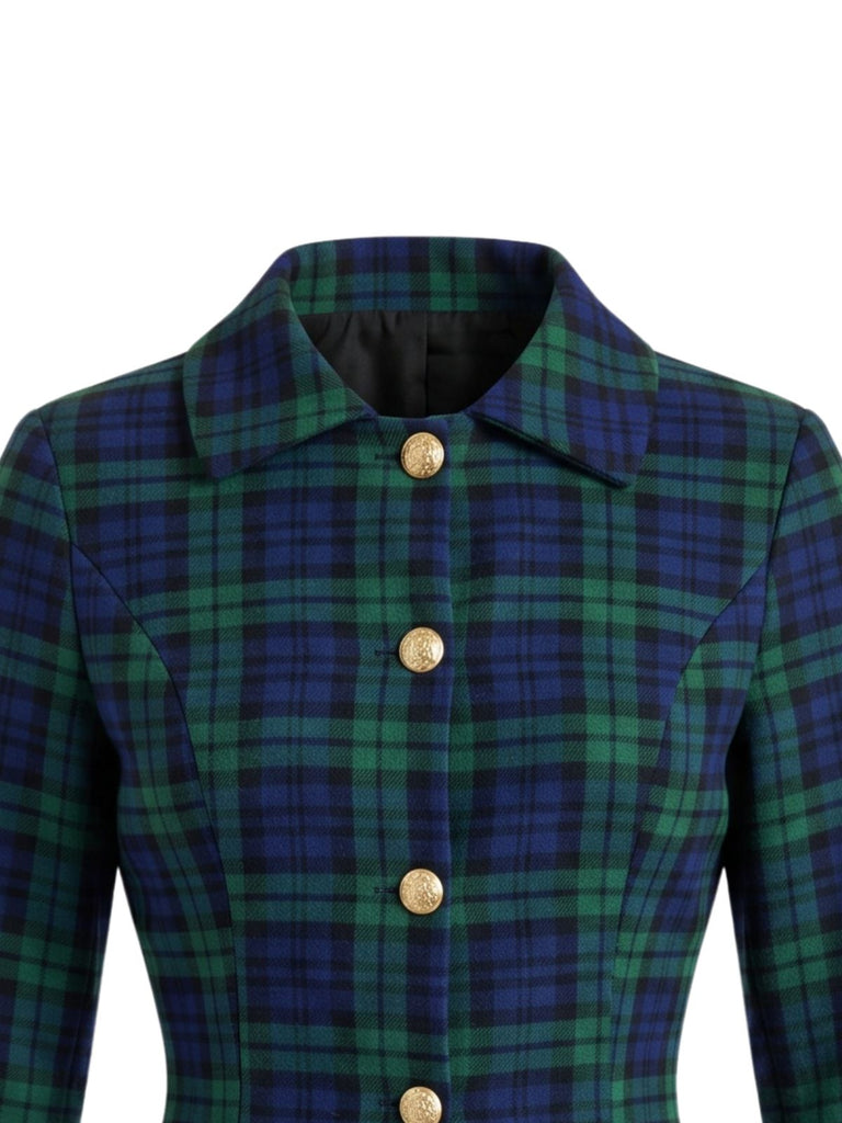 Green 1940s Plaid Jacket 3