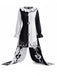 Black & White 1950s Halloween Horror Clown Ruffle-Collar Dress