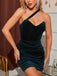 1960s Velvet One-Shoulder Ruched Bodycon Dress