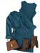 Blazer and Solid Color Skirt Set 7