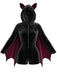 [Pre-Sale] Wine Red 1960s Halloween Bat Wing Hooded Velvet Romper