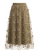 Floral Embroidered Mesh Vacation Mini Skirt 1