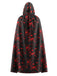 1970s Halloween Bloody Handprint Hooded Cloak Cape