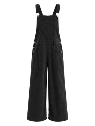 1950s Corduroy Multi-Pocket Wide Leg Bib Overalls