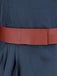 Navy Blue 1970s Queen Cosplay Pleated Dress with Cape
