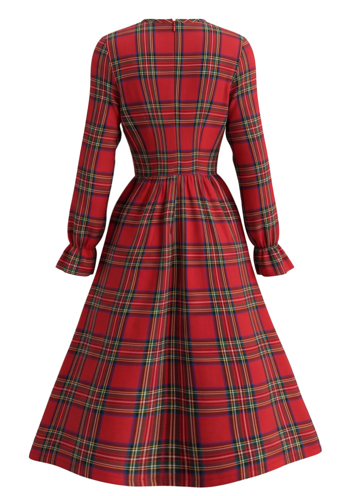 1950s Christmas Plaid Dress 4