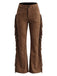 Western Fringe Faux Suede Flared Pants 1