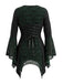 1970s Gothic Square Neck Skull Lace Flare Sleeve Top