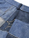 [Pre-Sale] Blue 1970s Star Patchwork Denim-Print Flared Pants
