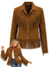 Light Brown 1970s Fringe Jacket 8